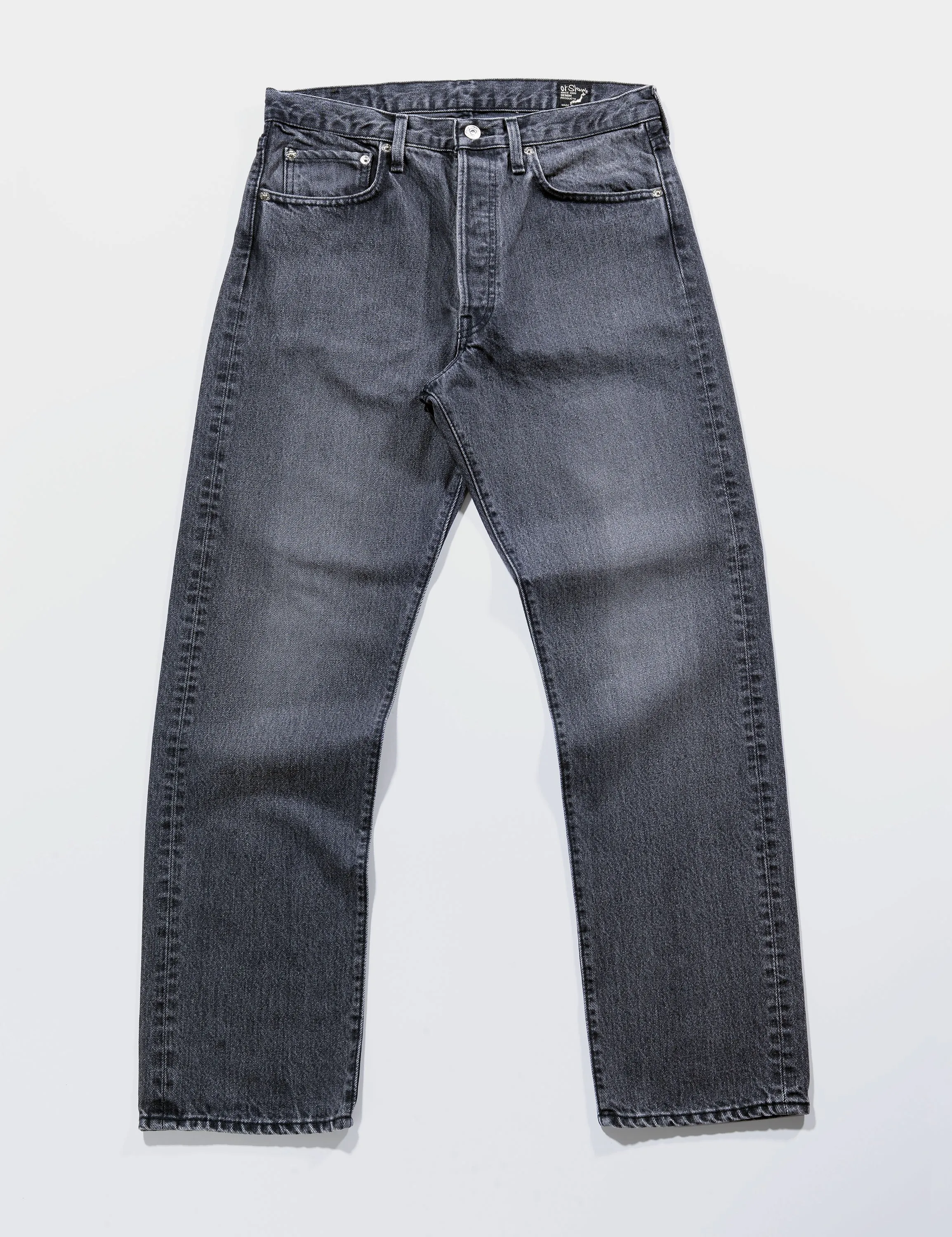 105 Standard Fit Selvedge Denim Jeans - Black Stonewash
