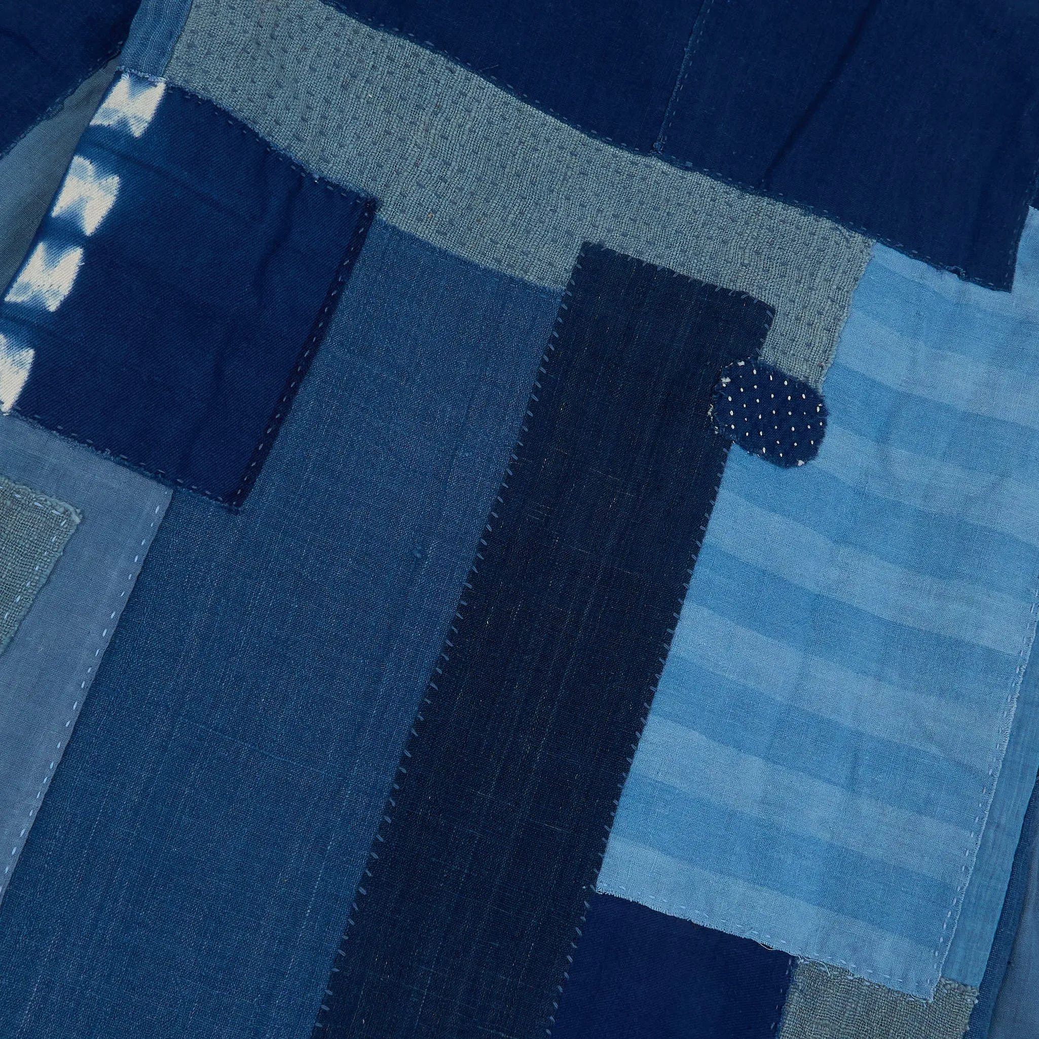 11.11 / eleven eleven Handwoven Indigo Dyed Patchwork Blazer