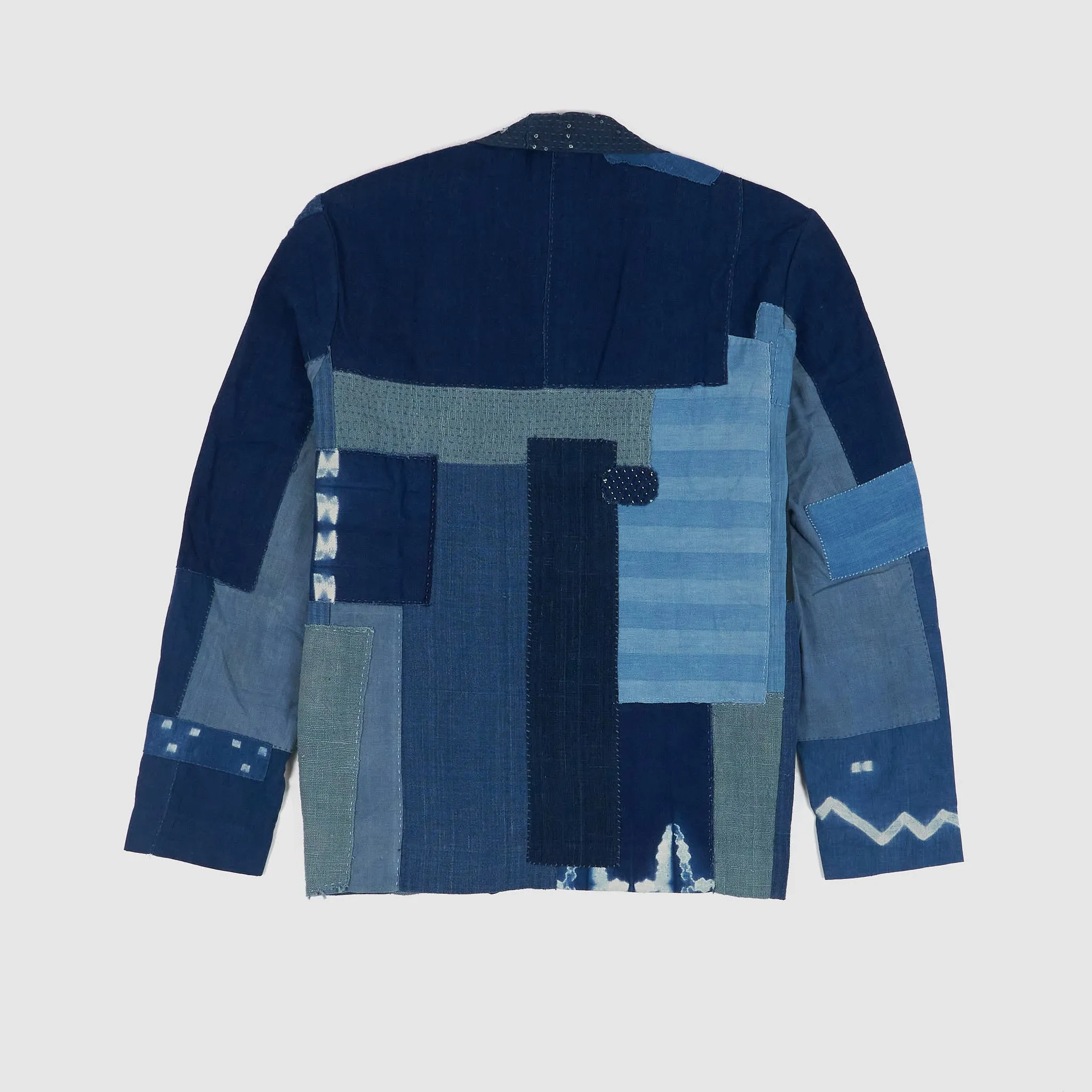 11.11 / eleven eleven Handwoven Indigo Dyed Patchwork Blazer