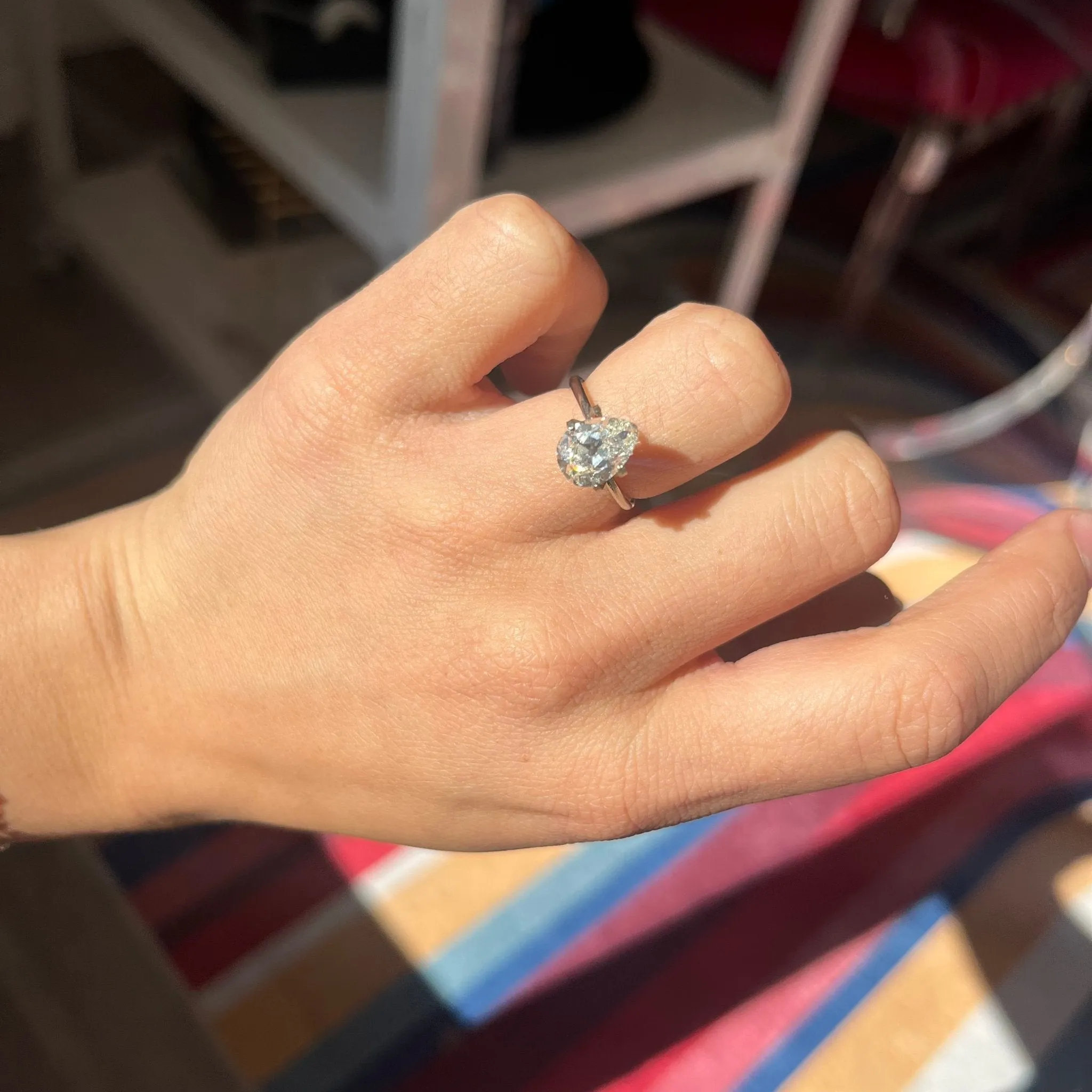 1.70ct Vintage Pear Cut Diamond GIA