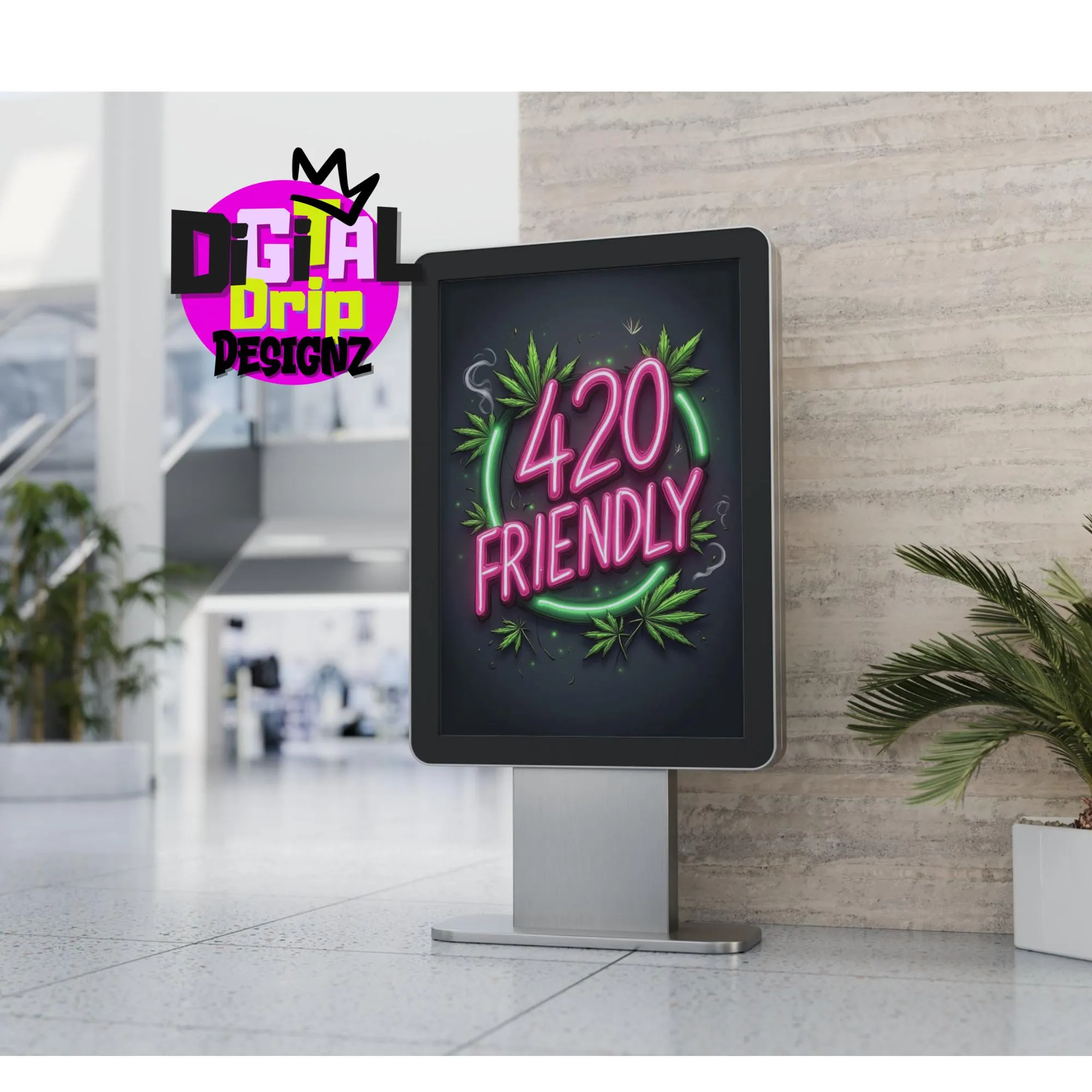50  420 Friendly PNG Bundle | Neon Cannabis Clipart | Leaves, Weed, Smoke & Edgy Aesthetic | Digital Download for Sublimation, Stickers,