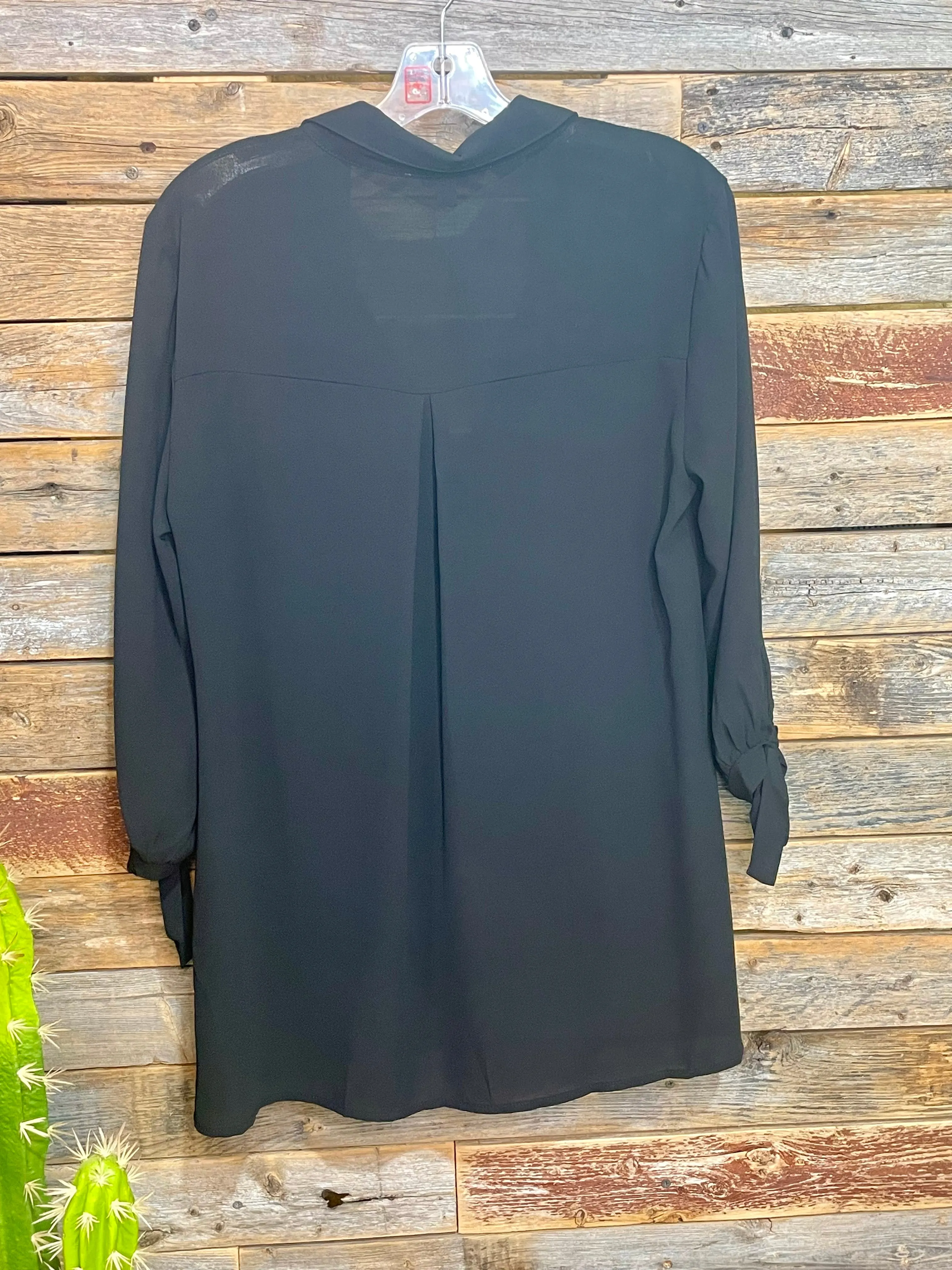 Adele Bow Sleeve High Low Drape Blouse - Medium