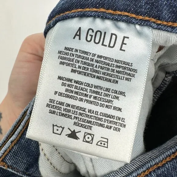 Agolde Sophie High Rise Skinny Crop Distressed Jeans in Spite Size 29