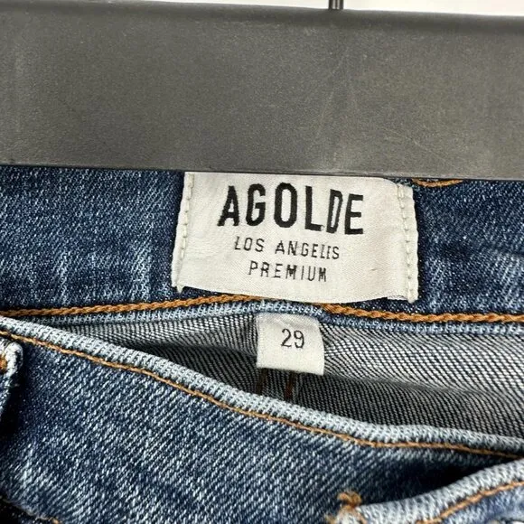 Agolde Sophie High Rise Skinny Crop Distressed Jeans in Spite Size 29