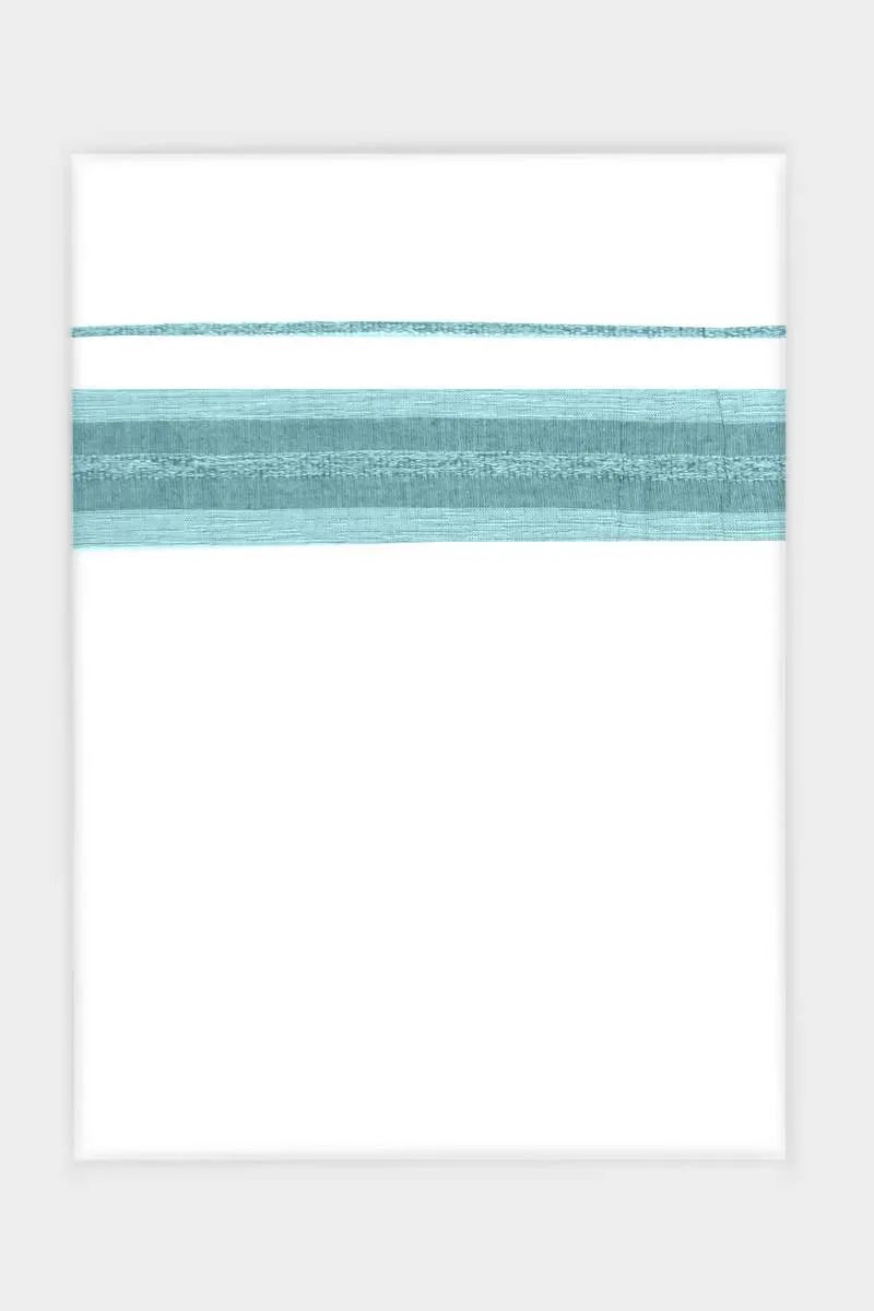 Alex Inila - Sea Blue Smooth Cotton Double Layered Dhoti With Fancy Borders | Uathayam