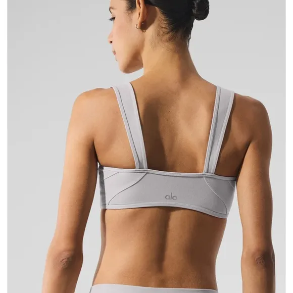 Alo yoga washed Alosoft sunray bra grey sky wash