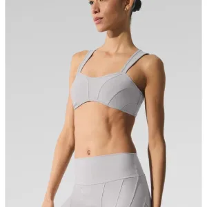 Alo yoga washed Alosoft sunray bra grey sky wash