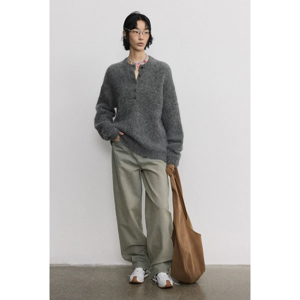 Alpaca Wool Round Neck Sweater