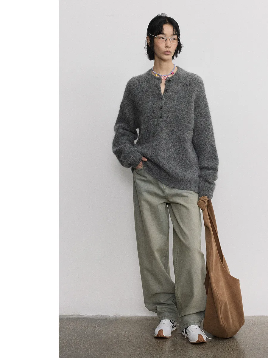 Alpaca Wool Round Neck Sweater