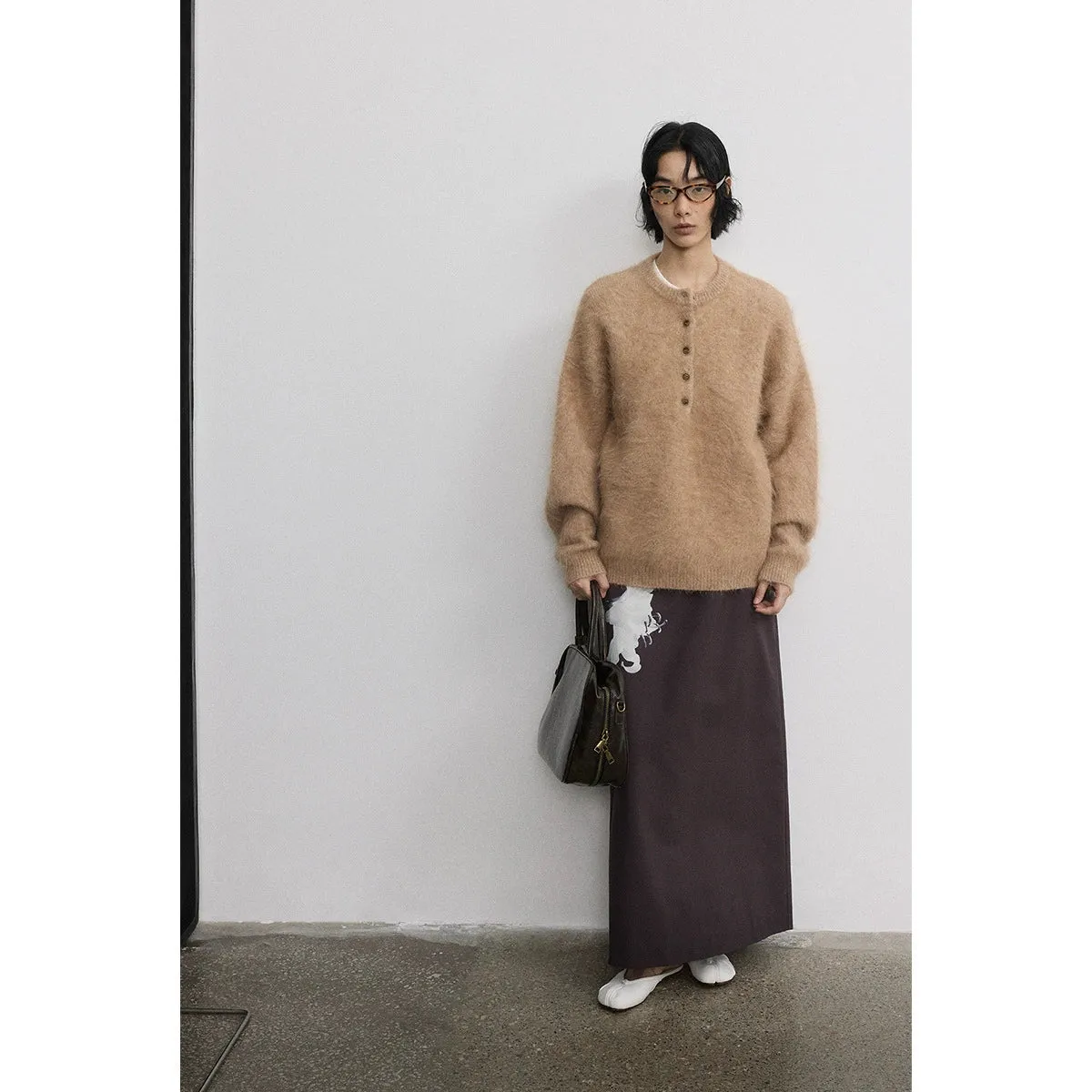 Alpaca Wool Round Neck Sweater