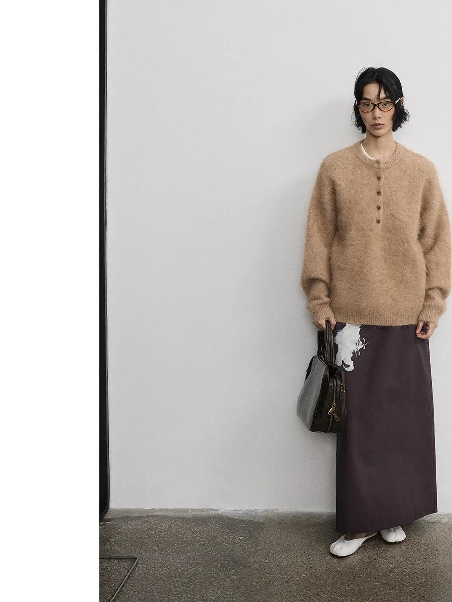 Alpaca Wool Round Neck Sweater