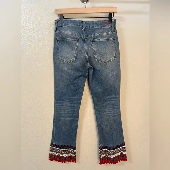 Anthropologie Pilcro Embroidered Cropped Jeans 27