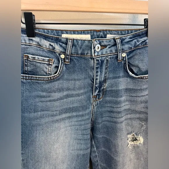 Anthropologie Pilcro Embroidered Cropped Jeans 27