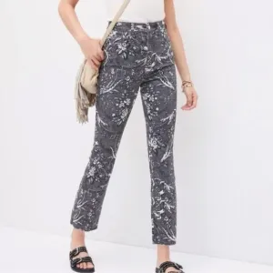 Anthropologie Pilcro The High Rise Cigarette Floral Straight Jeans Sz 28 NWOT