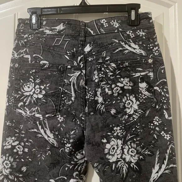 Anthropologie Pilcro The High Rise Cigarette Floral Straight Jeans Sz 28 NWOT