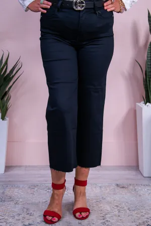 Ashlynn Black Solid Denim Cropped Jeans - K1177BK