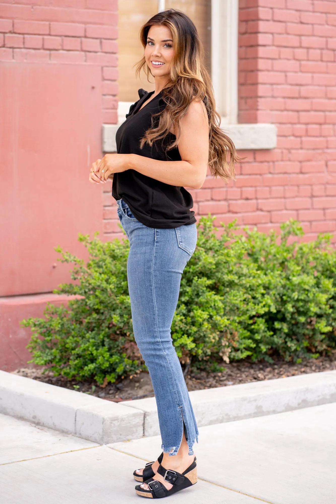 Baby Mid Rise Cropped Boot Cut Jeans