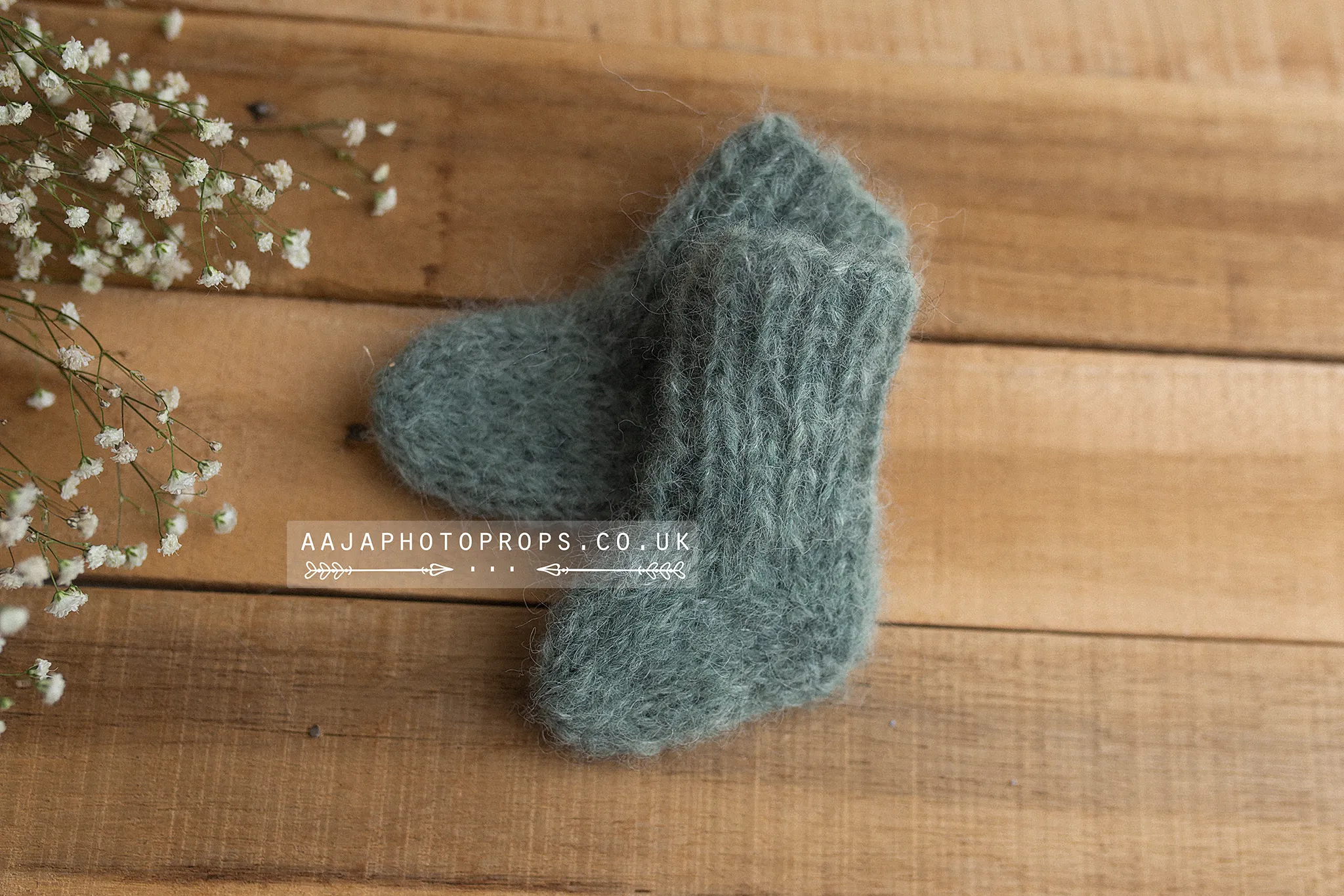 Baby newborn knitted wrap, hat, velvet bow set, sage, green, fur, Made to order