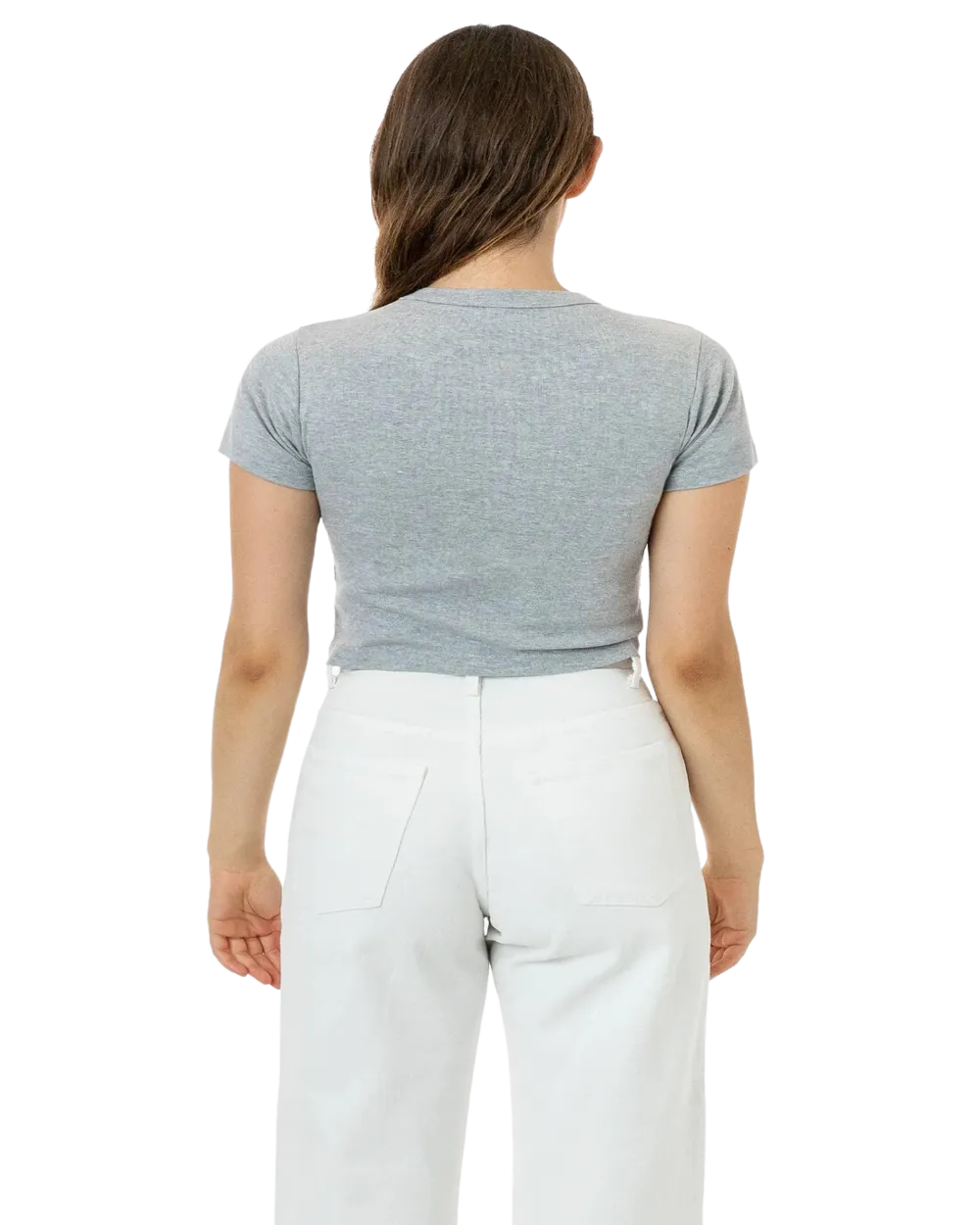 BABY RIB SHORT SLEEVE CROP TEE