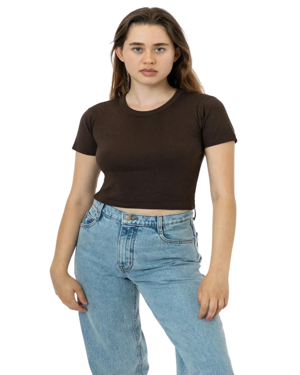 BABY RIB SHORT SLEEVE CROP TEE