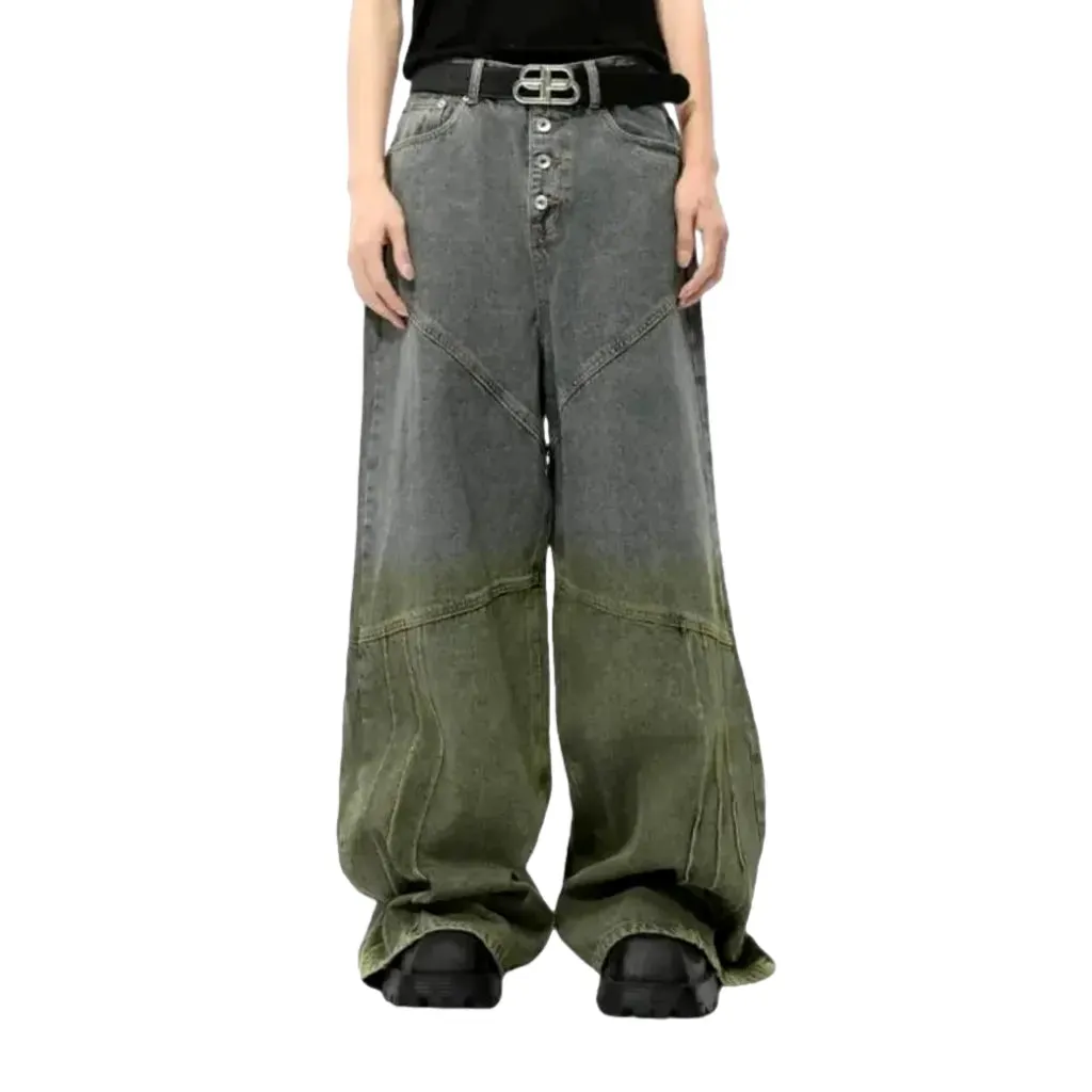 Baggy fit fashion dip men's jeans