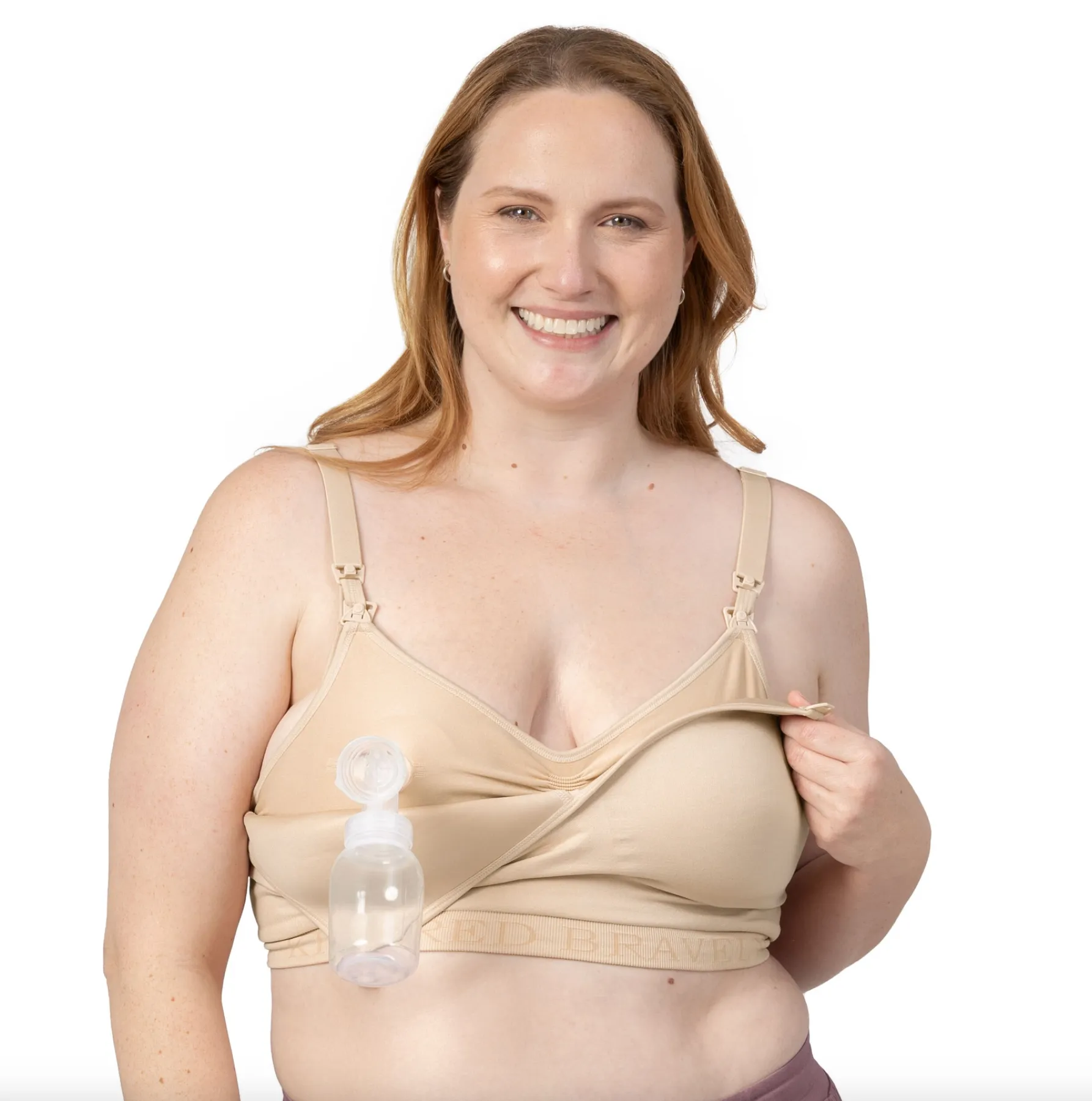 Beige Sublime Contour Hands-Free Pumping And Nursing Bra