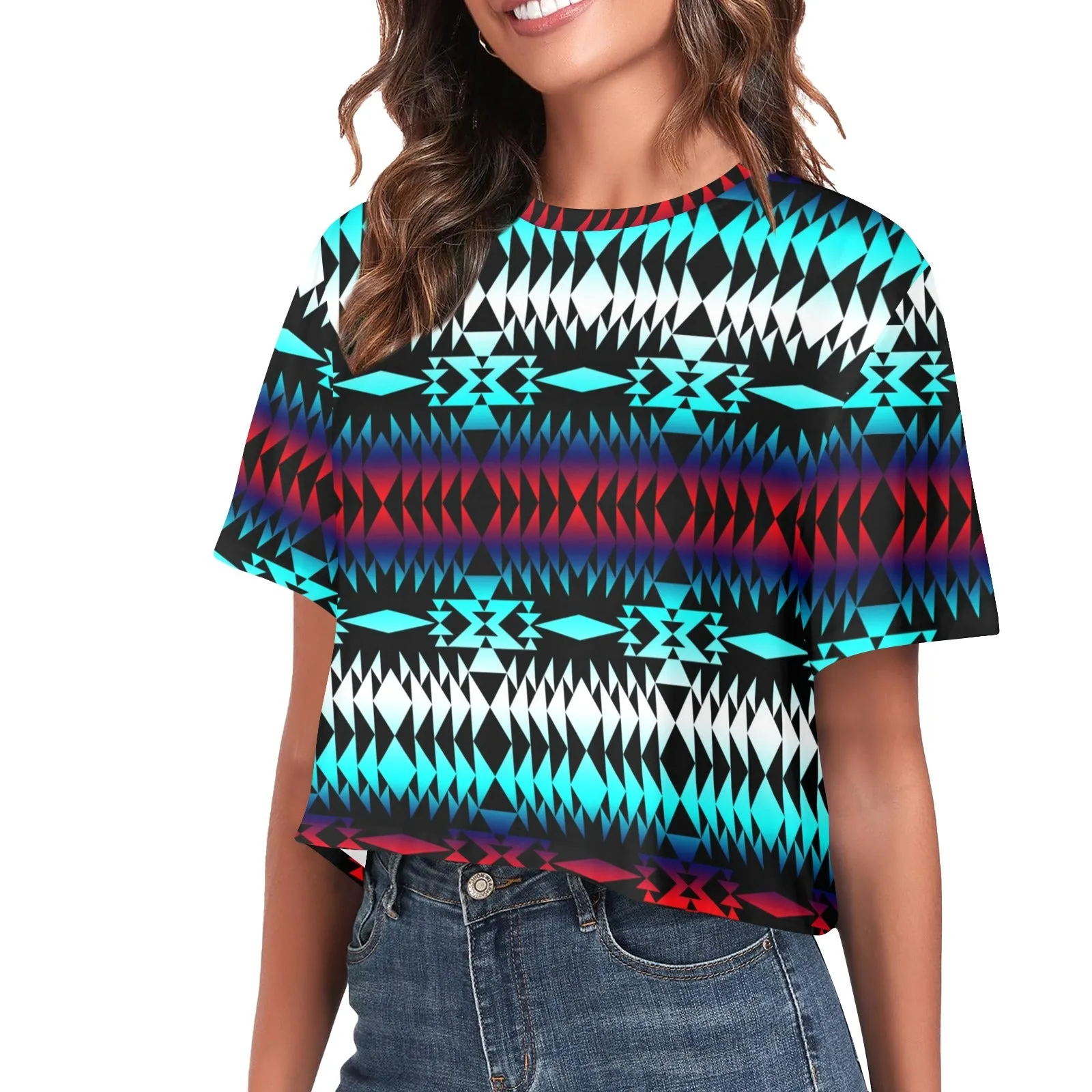 Between Two Worlds Women's Cropped T-shirt