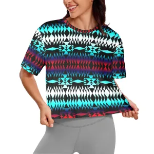 Between Two Worlds Women's Cropped T-shirt