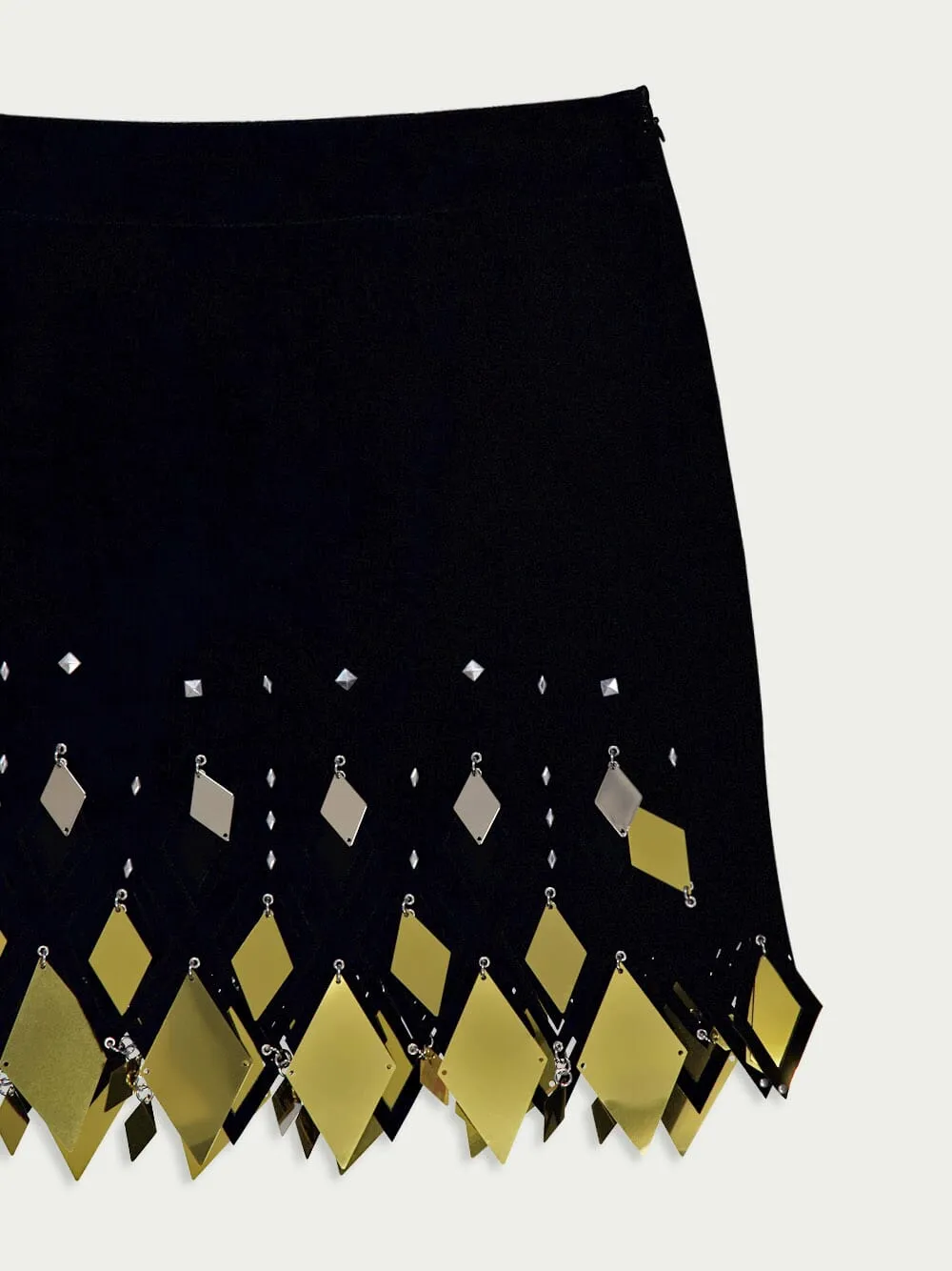 Black Crepe Mini Skirt