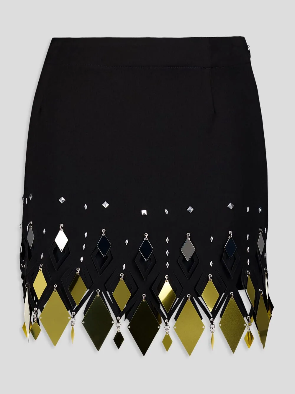 Black Crepe Mini Skirt