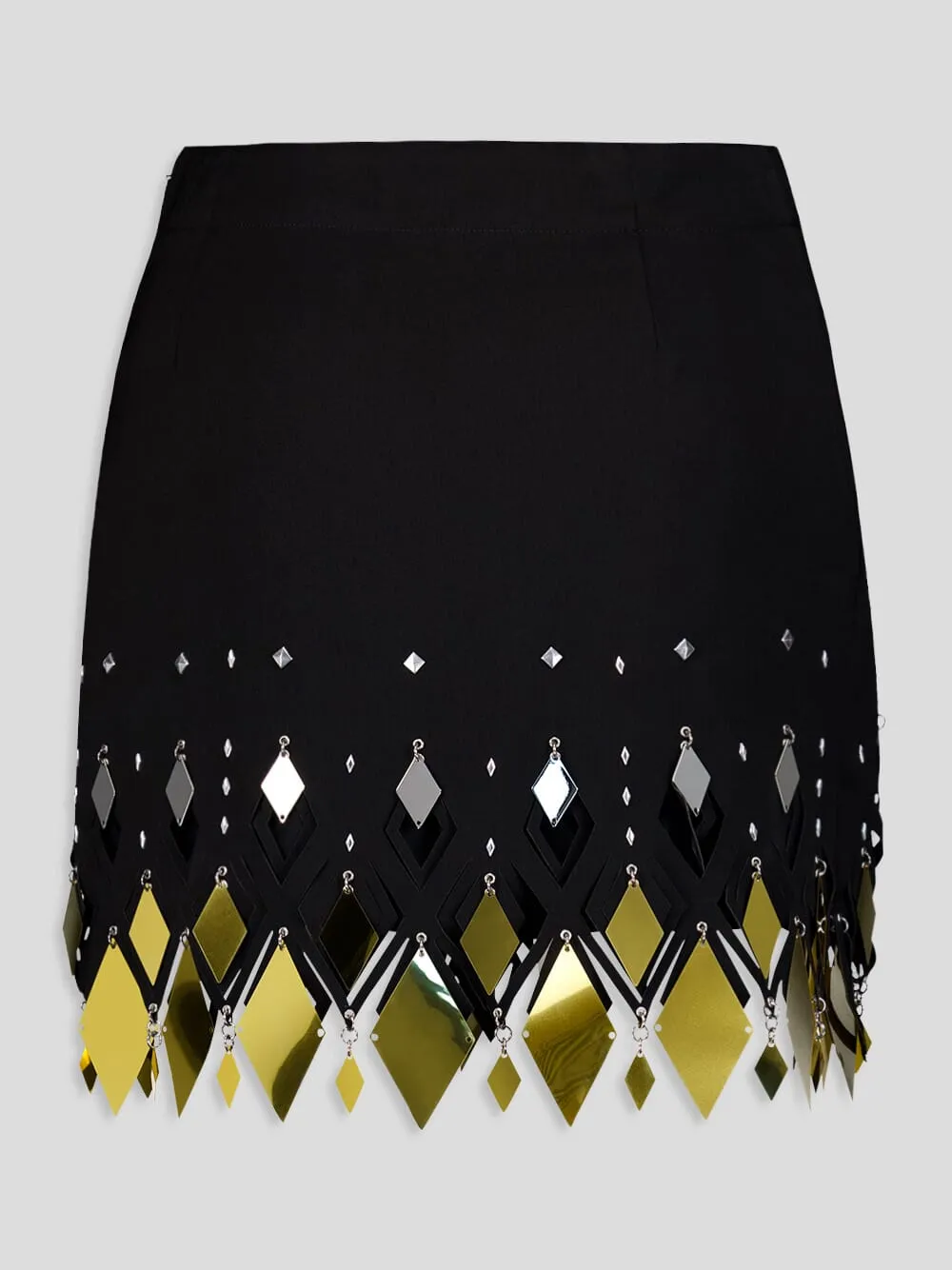 Black Crepe Mini Skirt