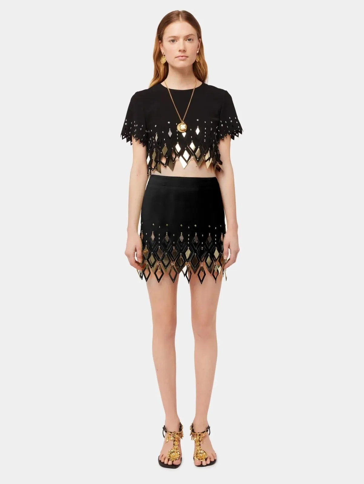 Black Crepe Mini Skirt
