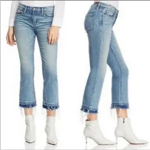 Blank NYC The Varick‎ Kick Flare Raw Hem Cropped Jeans