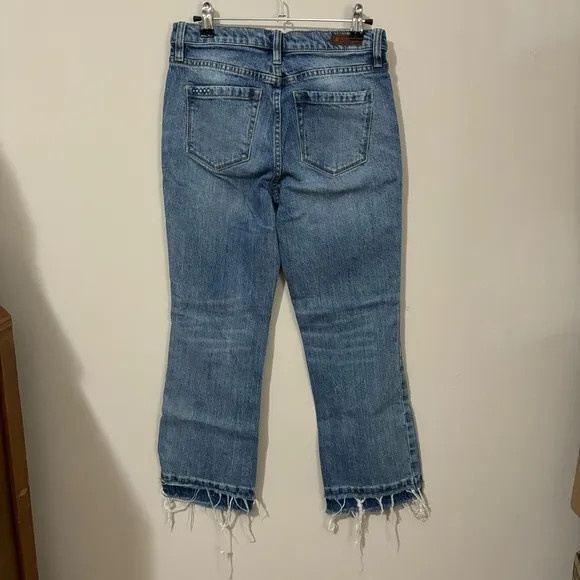 Blank NYC The Varick‎ Kick Flare Raw Hem Cropped Jeans