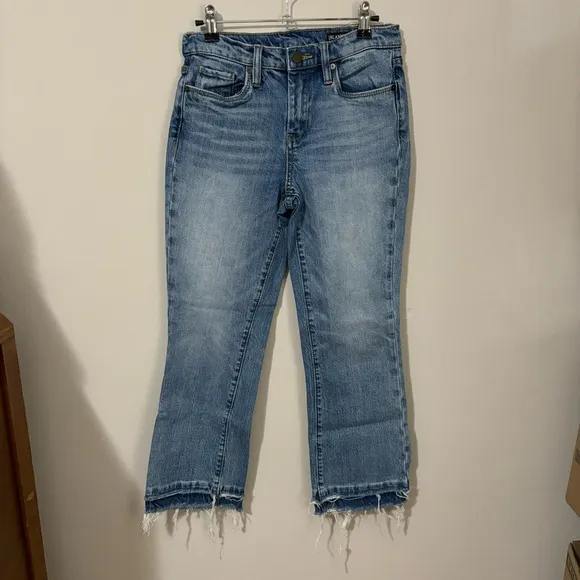 Blank NYC The Varick‎ Kick Flare Raw Hem Cropped Jeans