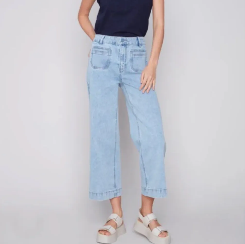 Blue Jean Cropped Flare Pant