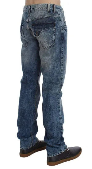Blue Wash Cotton Denim Regular Fit Jeans