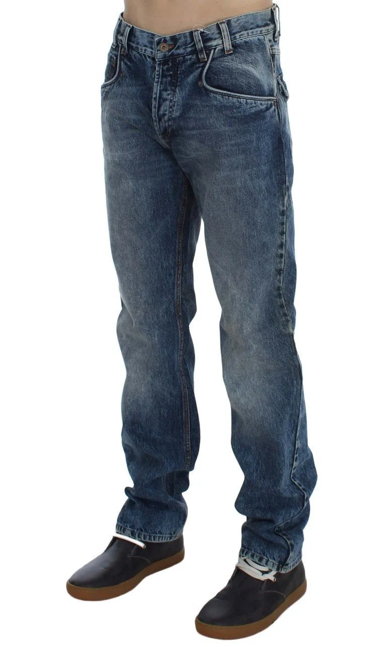 Blue Wash Cotton Denim Regular Fit Jeans