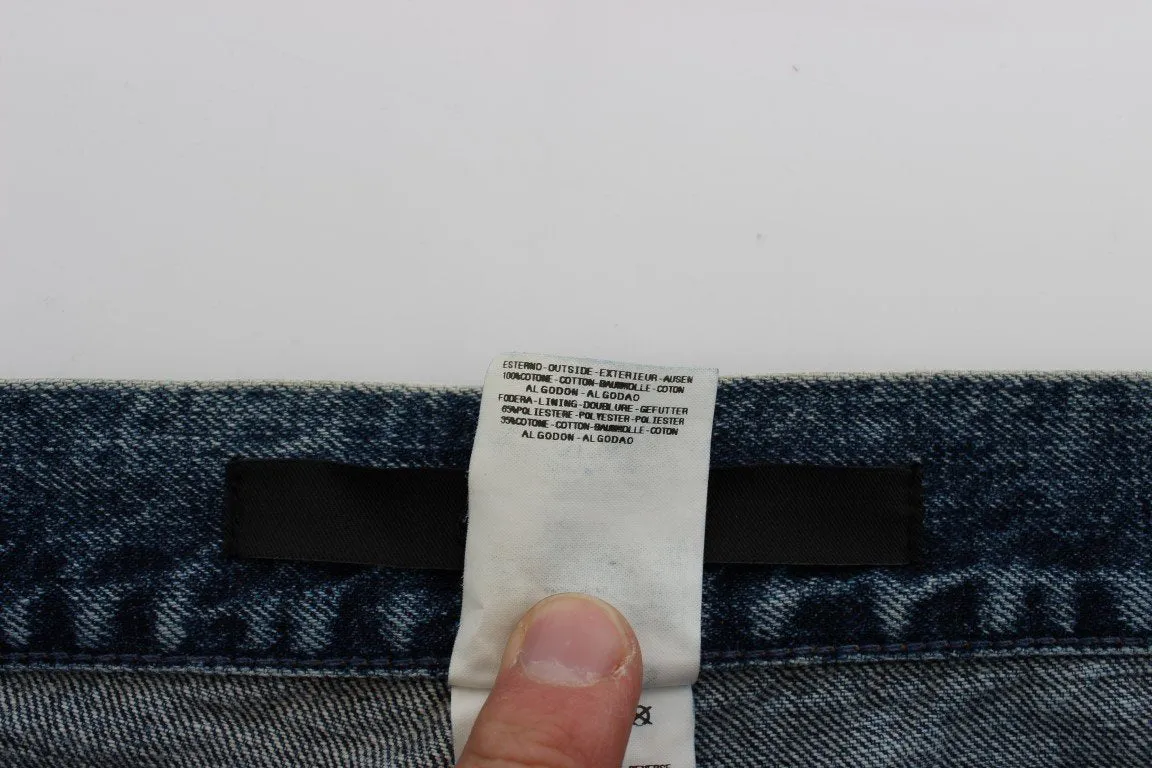 Blue Wash Cotton Denim Regular Fit Jeans