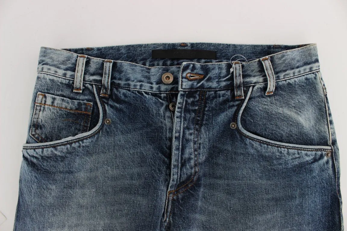 Blue Wash Cotton Denim Regular Fit Jeans