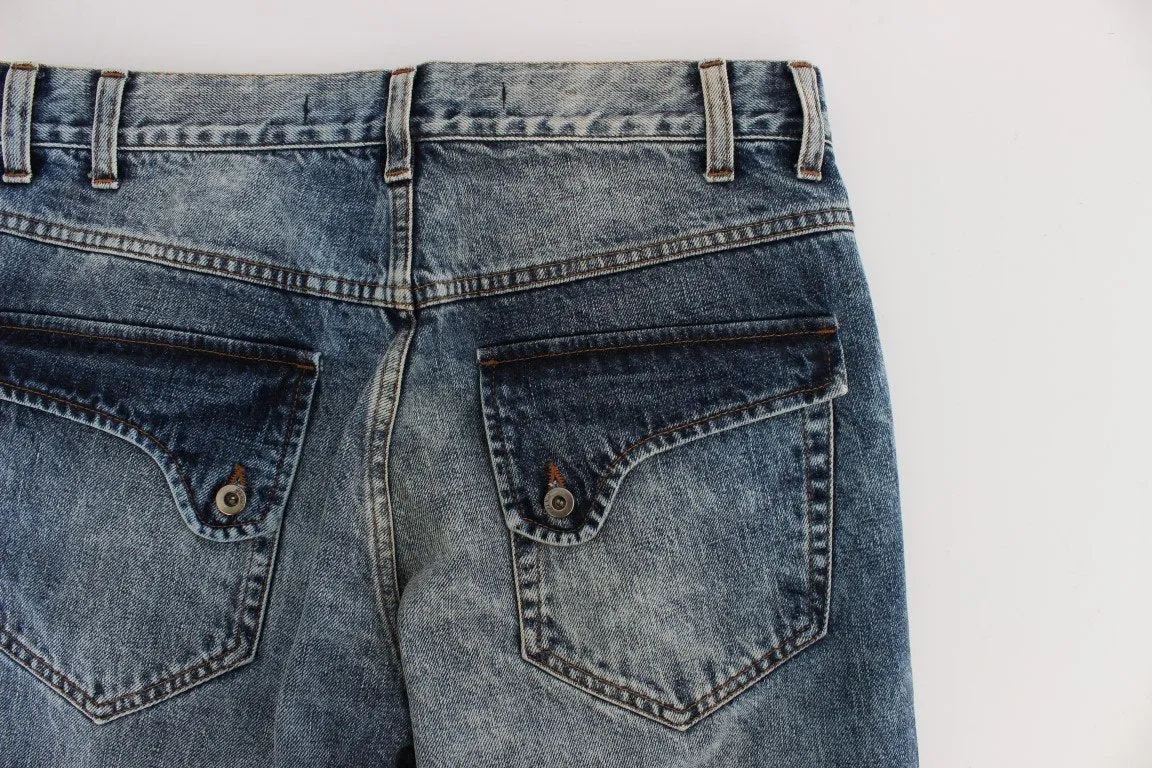 Blue Wash Cotton Denim Regular Fit Jeans