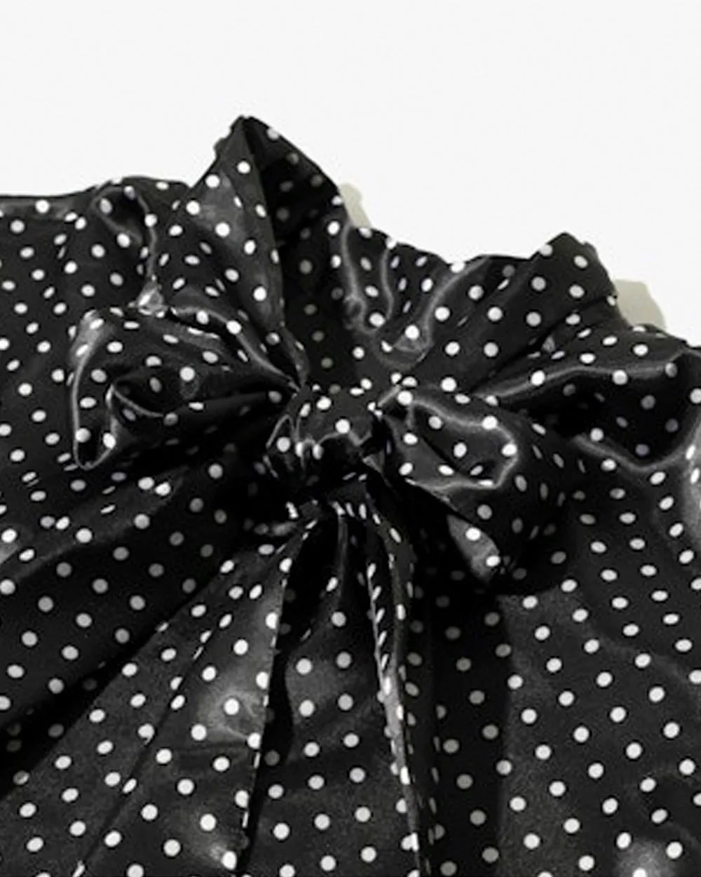 Bow Blouse - Polka Dots Sateen - Black