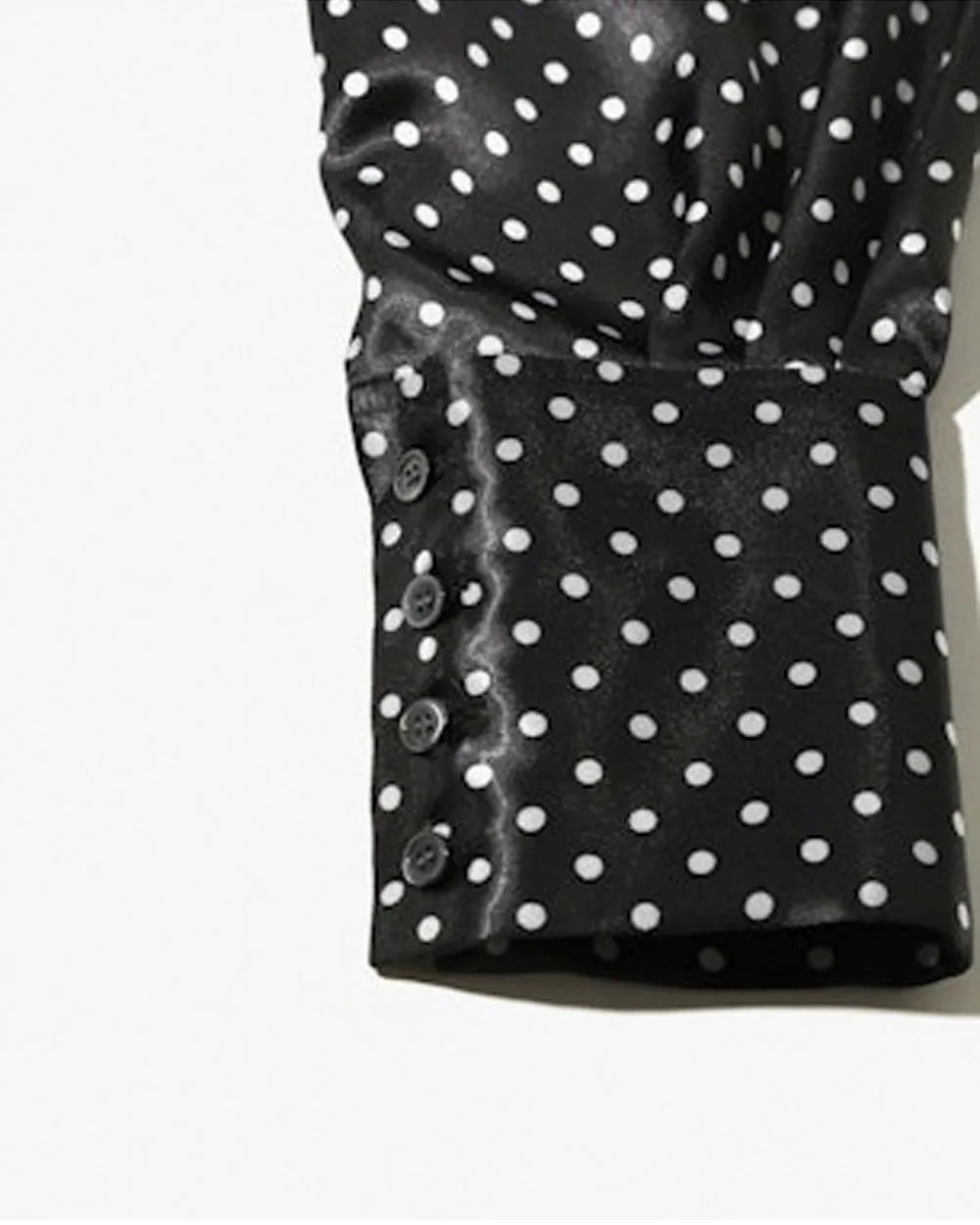 Bow Blouse - Polka Dots Sateen - Black