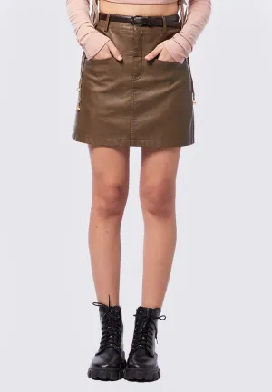 Brown Leather Skirt