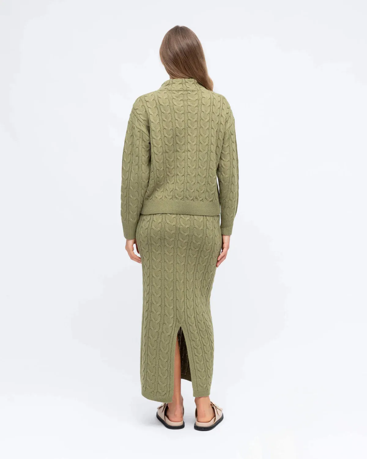 CABLE KNIT CO-ORD MIDI SKIRT