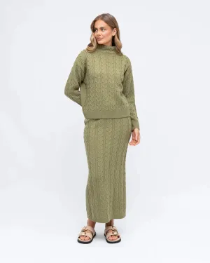 CABLE KNIT CO-ORD MIDI SKIRT