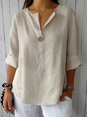 Cai | RELAXED V-NECK BLOUSE
