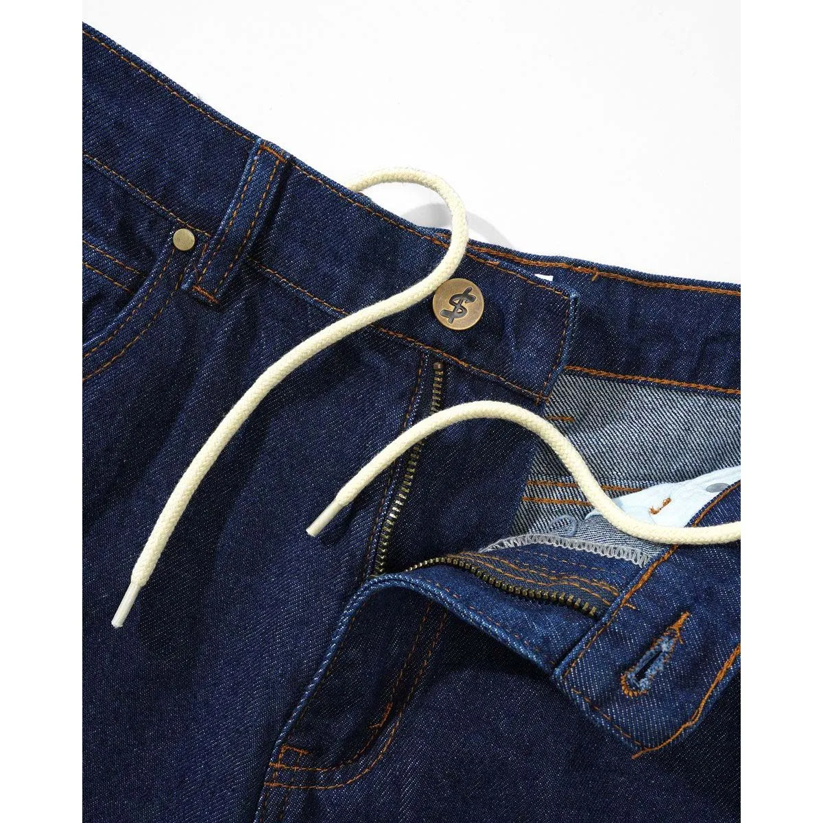 Cash Only - Logo Baggy Denim Jeans Raw Indigo