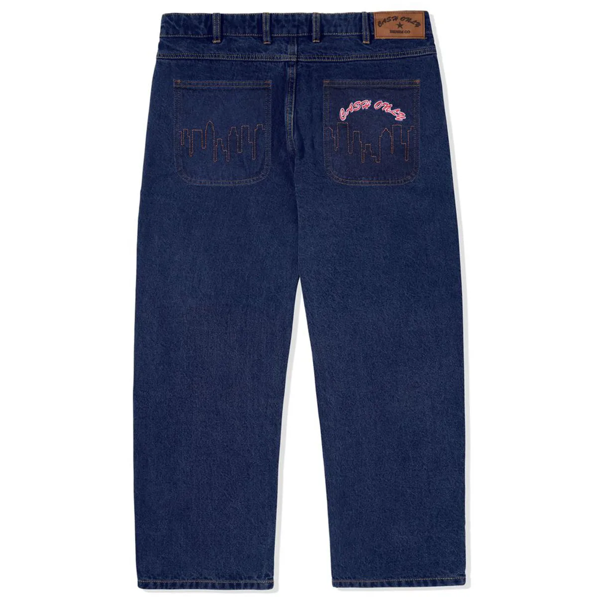 Cash Only - Logo Baggy Denim Jeans Raw Indigo