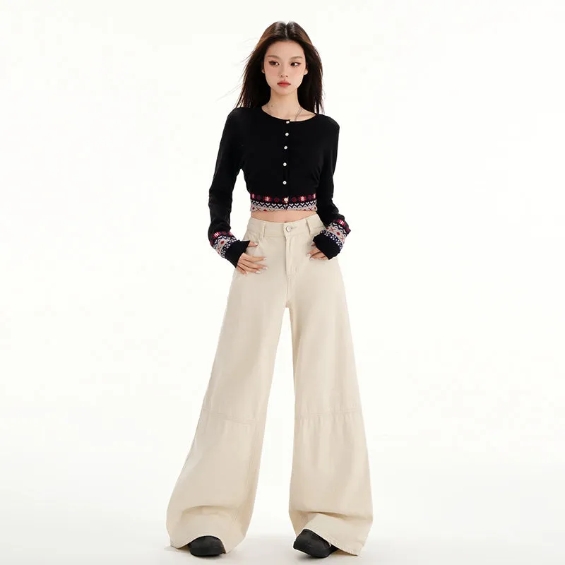 Casual Wide-Leg Jeans with a Comfortable Fit